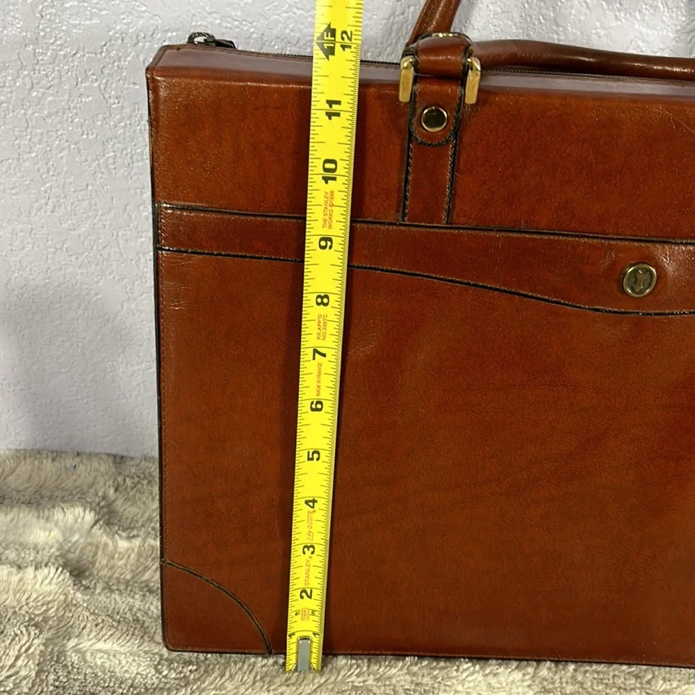 Vintage Gold Pfeil sport 16” Brown Leather Briefcase Portfolio Document Bag